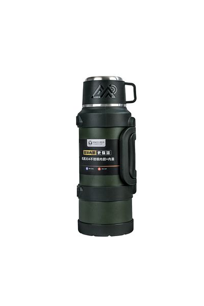 ErginGroup Portable Large 4 Liter Stainless Steel Mountaineer Camping Picnic Hot Cold Tea Thermos