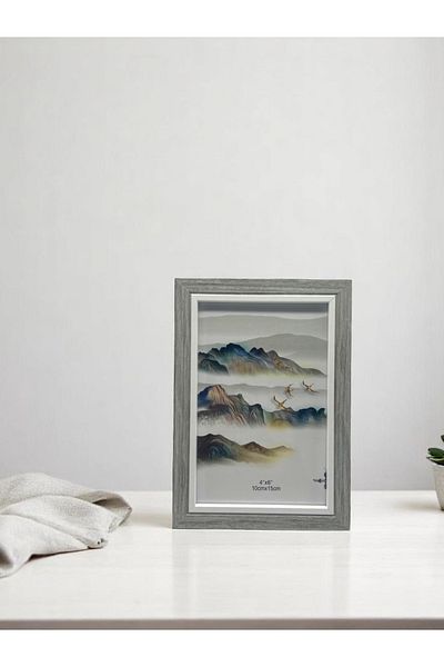 CİHO Ciho 10×15 cm Glass Wooden Decorative Contrast White Detailed Photo / Memory Frame