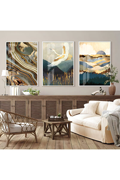 Harika bir ev Krem Soft Renk Çiçek Kombini (KARNAVAL) Çerçeveli Temperli Cam ...