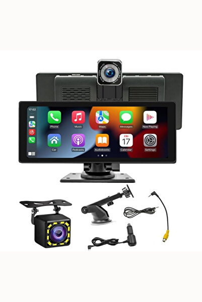 BGGTech CarPlay Android Uyumlu X1 10.2" Ekranlı Araç Monitörü + Ön Arka Kamera