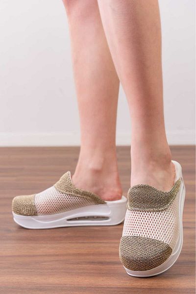 BLUMSABOTERLİK Mesh Special Design Hallux Valgus (Bone Depression) Women's Sabo Airmax Full Orthopedic Anatomical Slippers