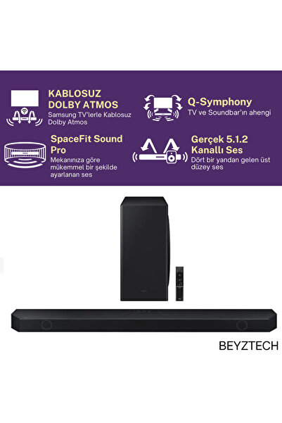 Samsung PREMIUM Kablosuz Bağlantılı Q-Symphony Teknolojili 5.1.2 Kanal Gelişm...