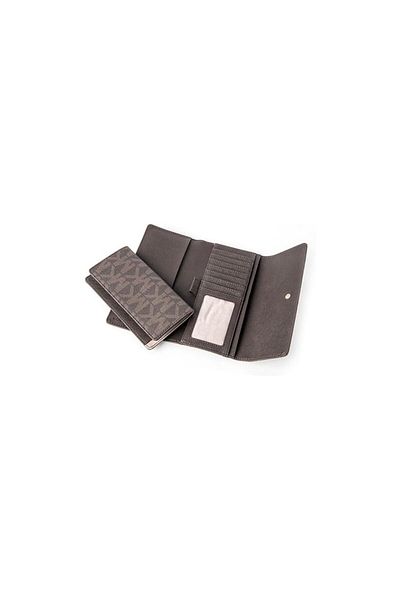 Michael Kors Jet Set Checkbook Wallet, Brown PVC