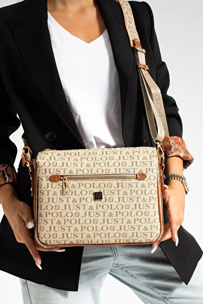 Just Polo حقيبة كروس وحقيبة كتف نسائية أصلية بثلاثة أقسام 342068PC