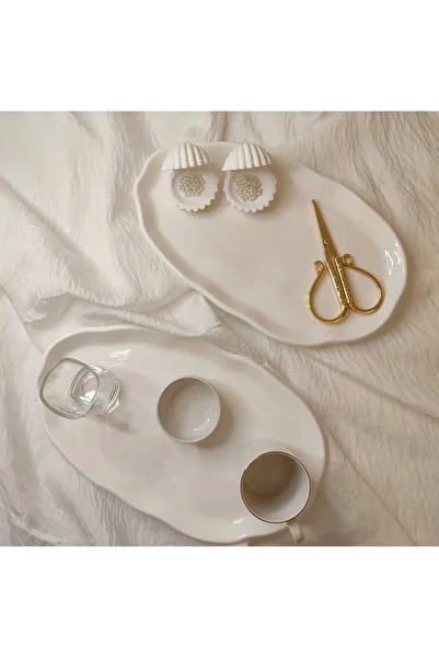 Bautinq Store Handmade Concrete Glossy Groom Coffee Tray, Promise Engagement Tray, Including Oyster Pearl