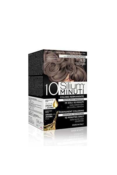 Silium صبغة شعر دائمة ١٠ دقائق، أشقر رملي ٨.١٣، خالية من الأمونيا مع زيتي الأ...