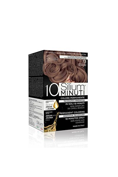 Silium صبغة شعر دائمة ١٠ دقائق، أشقر ذهبي ٧.٣، خالية من الأمونيا مع زيتي الأر...