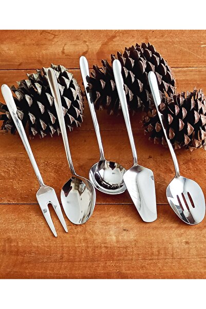 BERMİRA Home Collection Milano 5 Parça Sos Sunum Servis Takımı 18/10 Kalite K...