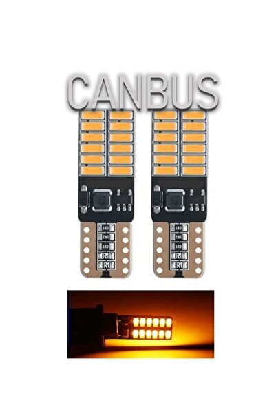 reyoto 2 Adet T10 Led 12-24 Volt Park Plaka Tavan Ampulü 24 Ledli Turuncu