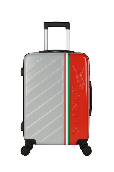 Mnuk SWAGGER 24inch Luggage| Polycarbonate and ABS Hardside Trolley| White Red
