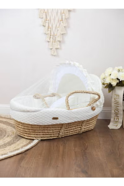 Fun Moment سرير أطفال سلة موسى مع ناموسية