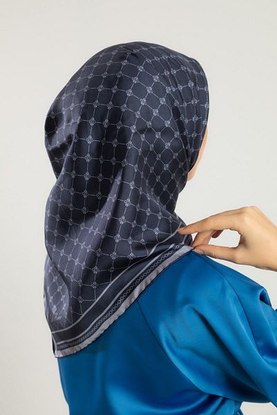 Silk Home Eșarfă din mătase twill - 11393-07 Bleumarin afumat