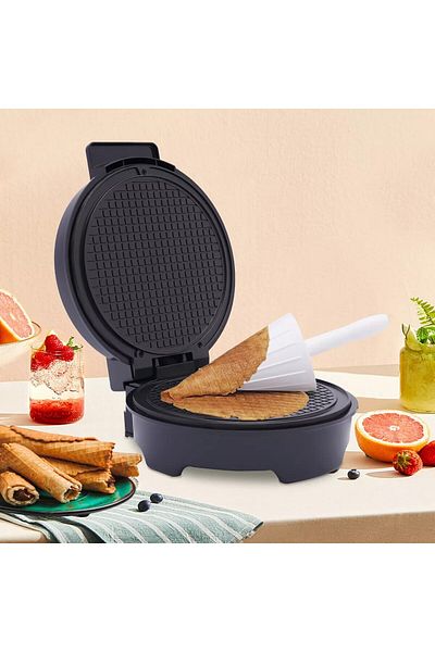 SOKANY Electric Waffle Cone Maker 1200W, Nonstick, Double Heat, Egg Roll Machine for Ice Cream Cones