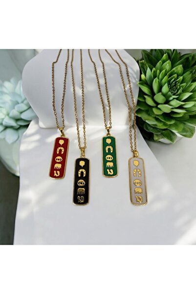 VELMORIA Kadın Paslanmaz Çelik Bereket,Şans,Koruma Sembolleri Plaka Kolye