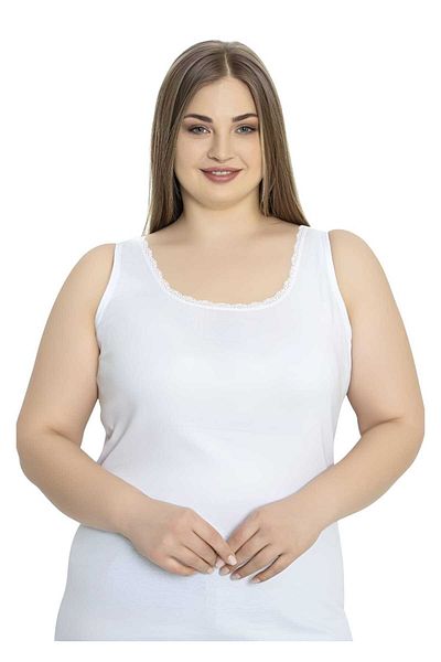 Uniquetrenders Women's 3-Piece Thick Strap Lace Detailed Oversized Tank Top