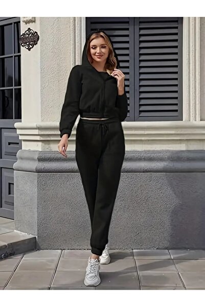 CAONNES بنطلون رياضي نسائي أسود مقاس كبير ملابس رياضية فضفاضة ذات جودة عالية ...