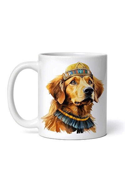 OEM Cană albă personalizată, Golden Retriever egiptean, Inovatix®. 330 ml