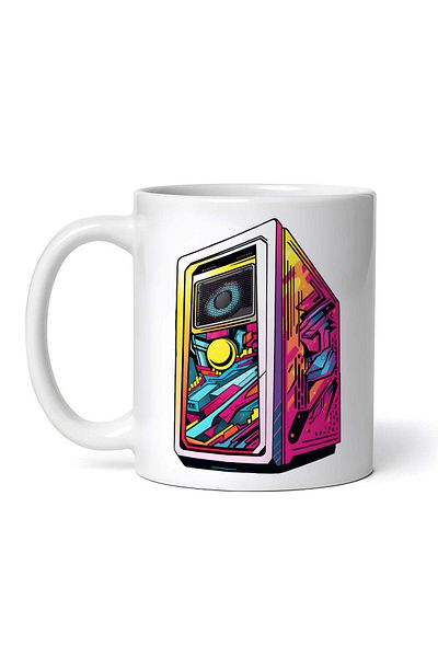 OEM Cană albă personalizată, Computer Pop Art, INOVATIX®. 330 ml