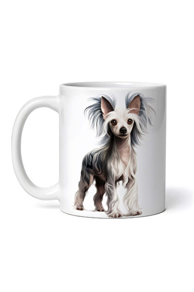 OEM Cană albă personalizată, câine chinezesc cu creastă, Inovatix®. 330 ml