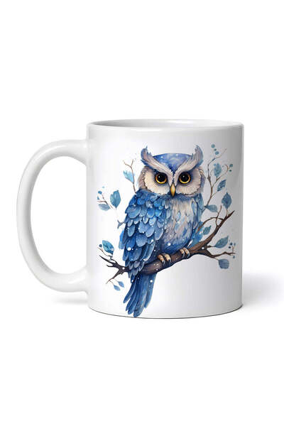 OEM Cană albă personalizată, Bufniță curioasă, INOVATIX®. 330ml