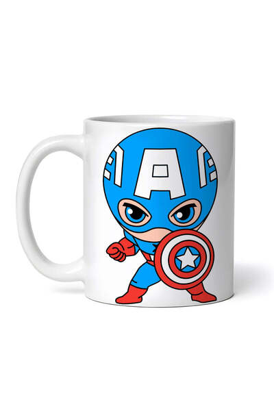 OEM Cană albă personalizată, Chibi Captain America, INOVATIX®. 330ml