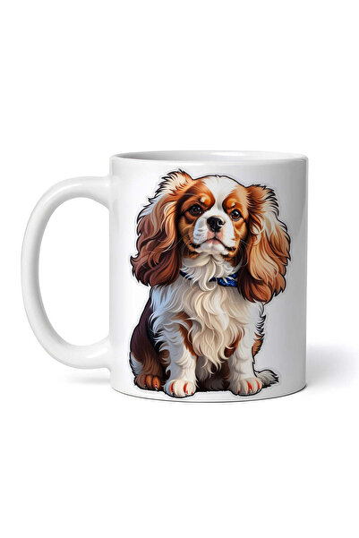 OEM Cană albă personalizată, câine Spaniel, INOVATIX®. 330ml