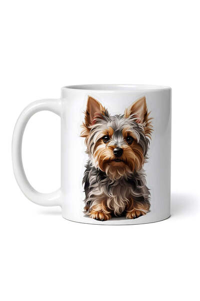 OEM Cană albă personalizată, câine Yorkshire terrier, INOVATIX®. 330 ml