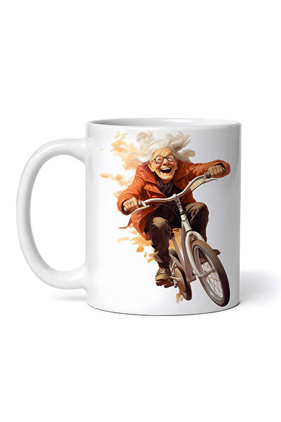 OEM Cană albă personalizată, Bunica pe bicicletă, INOVATIX®. 330ml