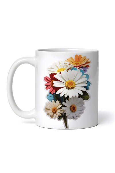 OEM Cană albă personalizată, Buchet de margarete, INOVATIX®. 330ml