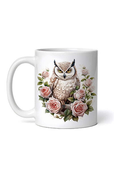 OEM Cană albă personalizată, Bufniță Iscoditoare, INOVATIX®. 330ml