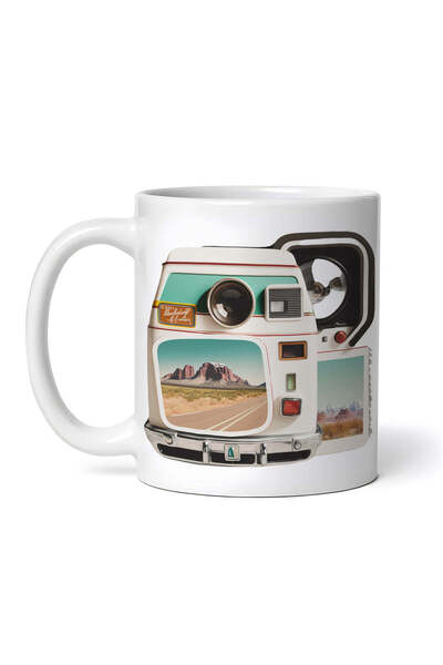 OEM Εξατομικευμένη Λευκή Κούπα, Vintage Polaroid Camera, Inovatix®. 330 ml