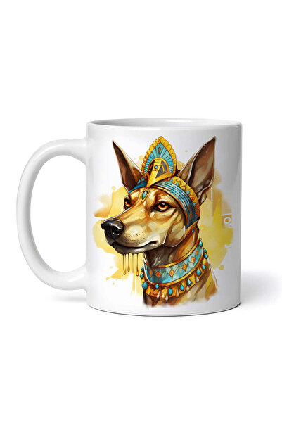 OEM Εξατομικευμένη λευκή κούπα, Αιγυπτιακός Φαραώ Σκύλος Άνουβις, INOVATIX®. ...