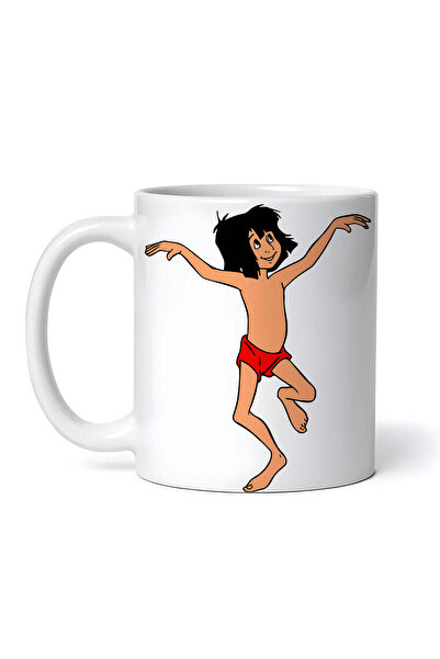 OEM Cană albă personalizată, Cartea Junglei Mowgli dansează, INOVATIX®. 330ml