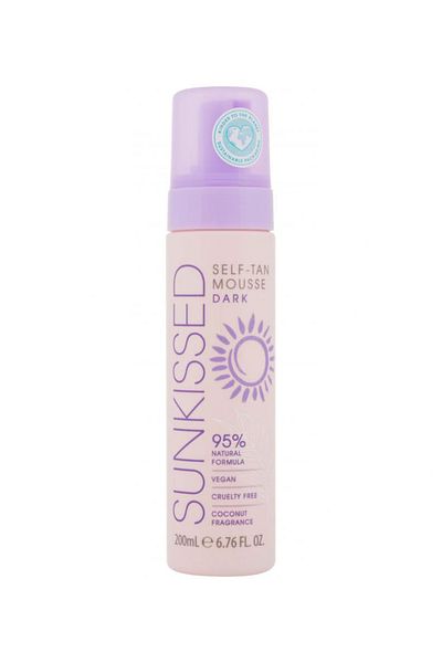 Sunkissed Self-tan Professional Self-tanning Foam, Dark, 95% Ingredients, 200 ml
