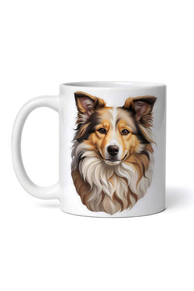 OEM Cană albă personalizată, câine Collie, Inovatix®. 330 ml