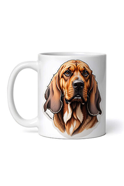 OEM Cană albă personalizată, câine Bloodhound, INOVATIX®. 330 ml