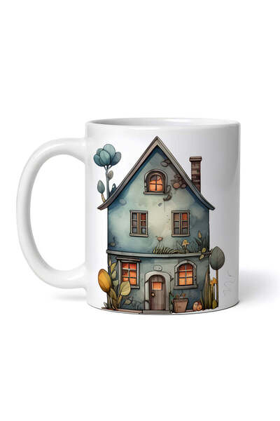 OEM Cană albă personalizată, Casă cu ghiveci, INOVATIX®. 330ml