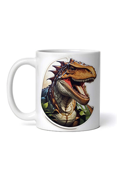 OEM Cană albă personalizată, Cap de dinozaur, INOVATIX®. 330ml