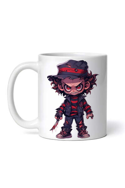 OEM Εξατομικευμένη Λευκή Κούπα, Chibi Halloween The Knifeman, Inovatix®. 330ml