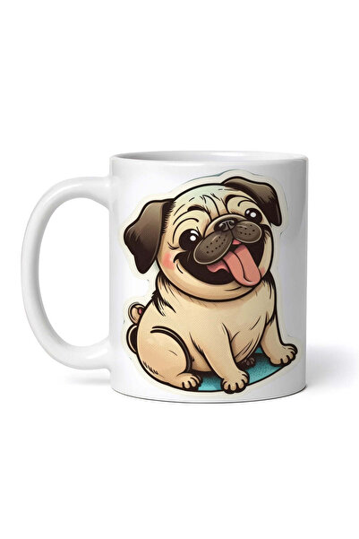 OEM Cană albă personalizată, câine Pug, INOVATIX®. 330ml