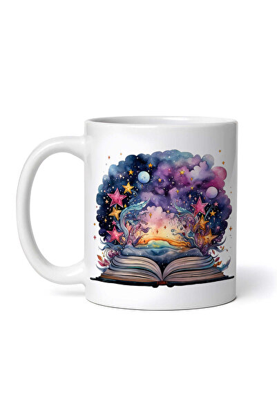 OEM Εξατομικευμένη λευκή κούπα, Μυστικό Βιβλίο του Σύμπαντος, INOVATIX®. 330ml