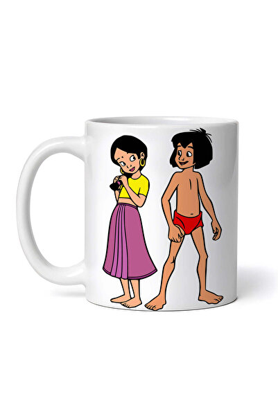 OEM Cană albă personalizată, Cartea Junglei Mowgli și Shanti, INOVATIX®. 330ml