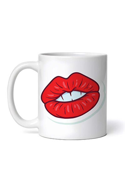 OEM Personalized white mug, Seductive lips, INOVATIX®. 330ml