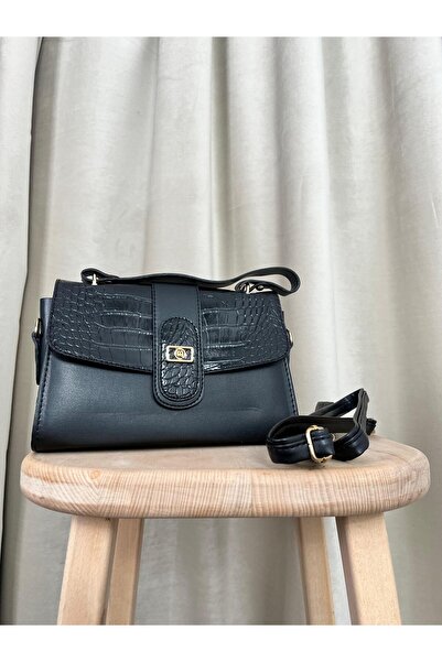 bykus Yılan Derisi Detaylı El Ve Omuz Çantası