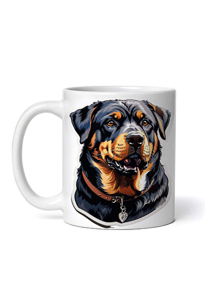 OEM Εξατομικευμένη λευκή κούπα, σκύλος Rottweiler, INOVATIX®. 330 ml