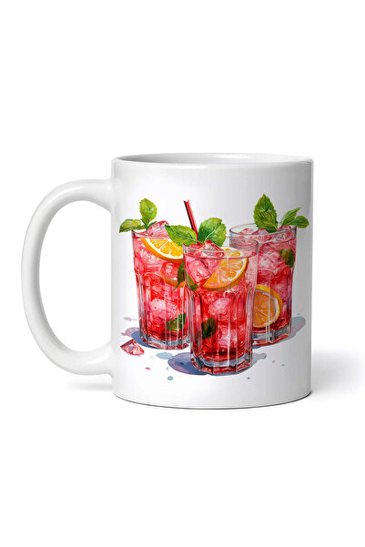 OEM Cană albă personalizată, cocktail de fructe cu portocale, Inovatix®. 330 ml