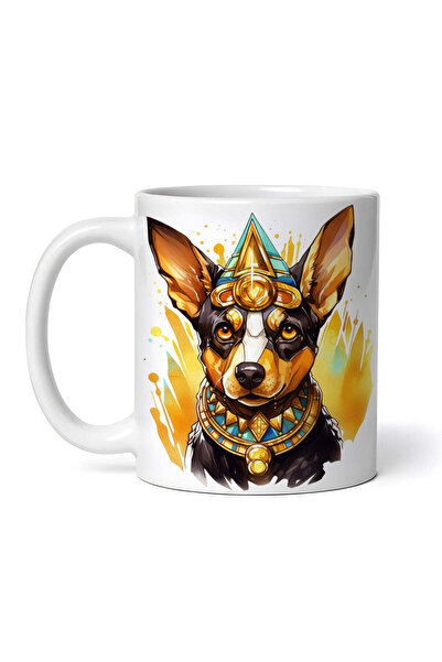 OEM Εξατομικευμένη λευκή κούπα, Αιγυπτιακός Σκύλος Τσιουάουα, INOVATIX®. 330ml