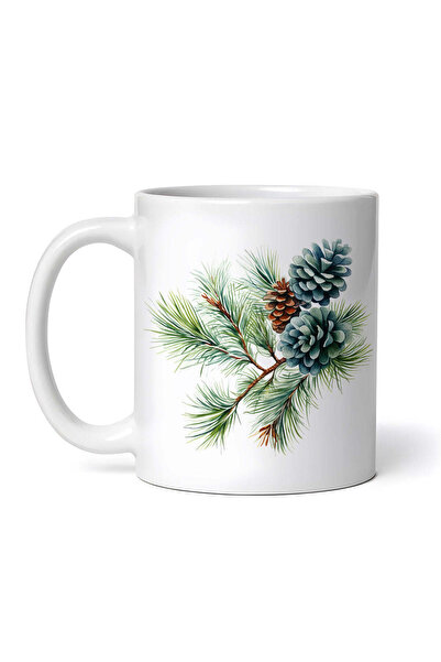 OEM Εξατομικευμένη λευκή κούπα, κώνοι από έλατο, INOVATIX®. 330ml