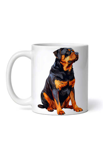 OEM Εξατομικευμένη λευκή κούπα, σκύλος Rottweiler, INOVATIX®. 330 ml