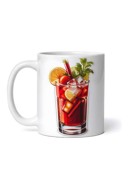 OEM Cană albă personalizată, cocktail Bloody Mary cu gheață, Inovatix®. 330 ml